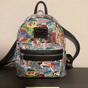 Disney Loungefly Character/park patchwork mini backpack